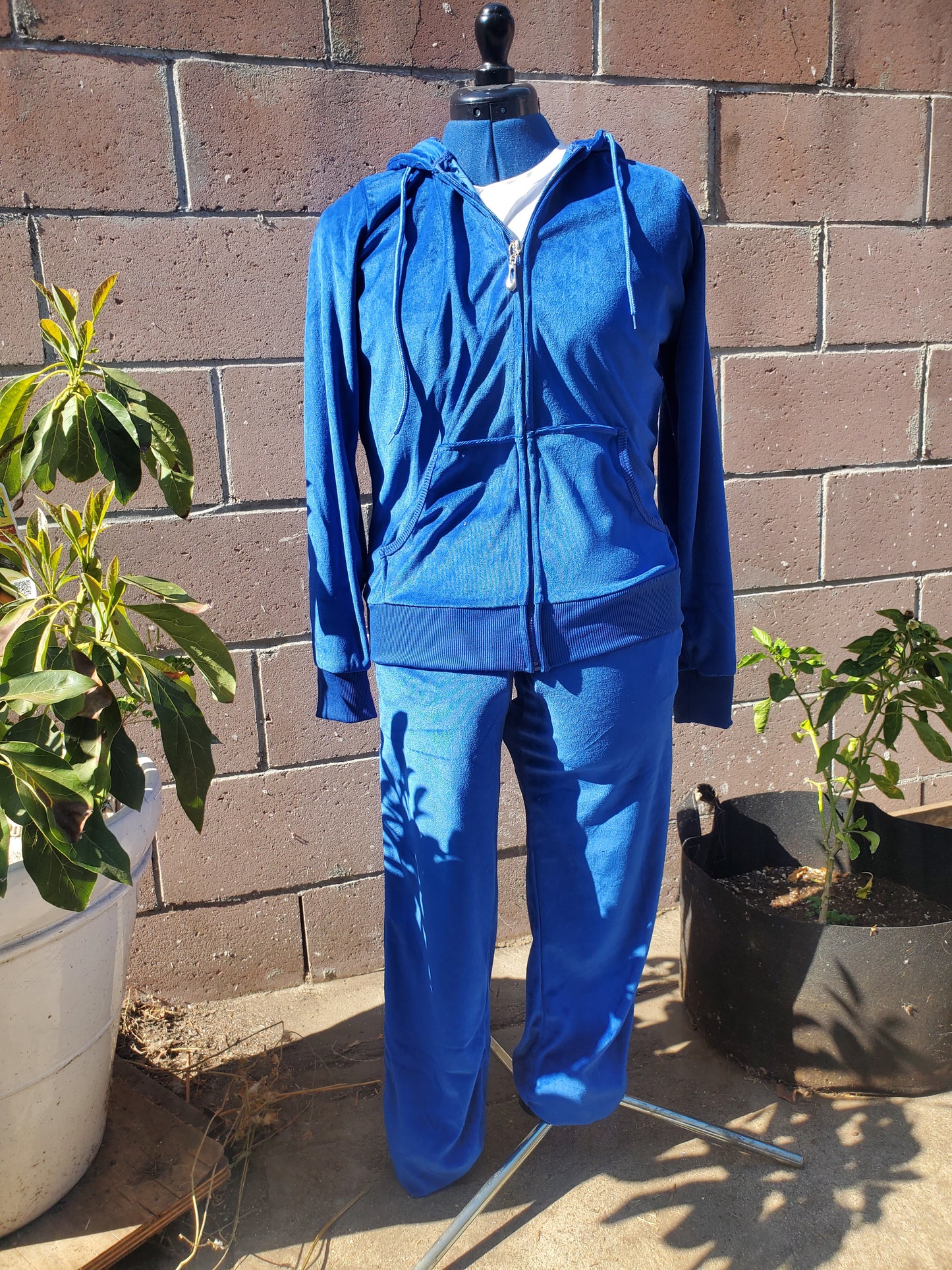Going Out Velour Tracksuit | Royal Blue