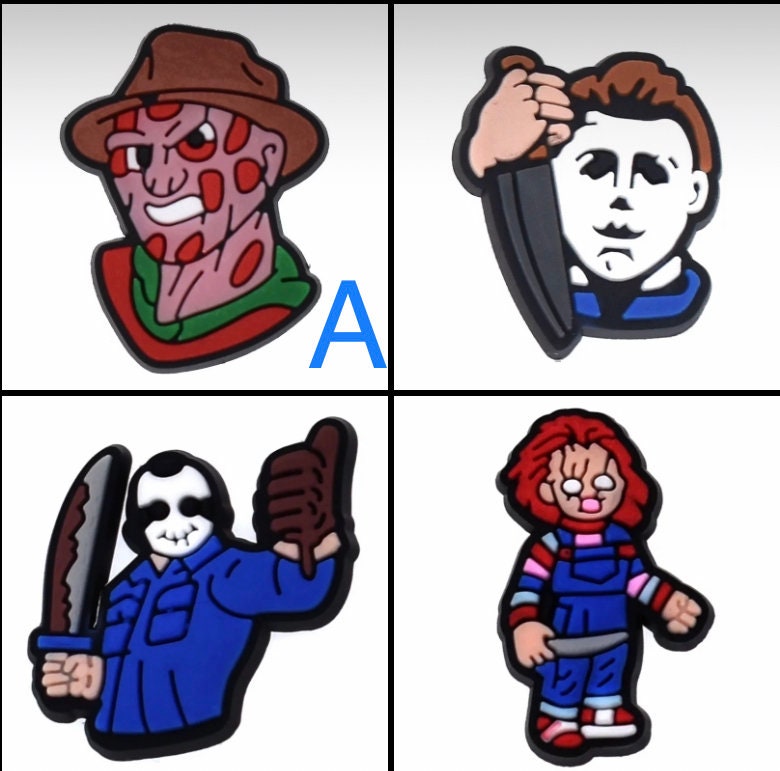 Halloween croc jibbitz | Horror | charms | chucky | clown | michael Myers | Freddy Krueger |shoe charms