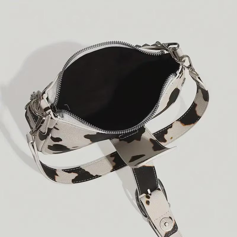 Run The Town Vintage Clutch Bag - Cow Print
