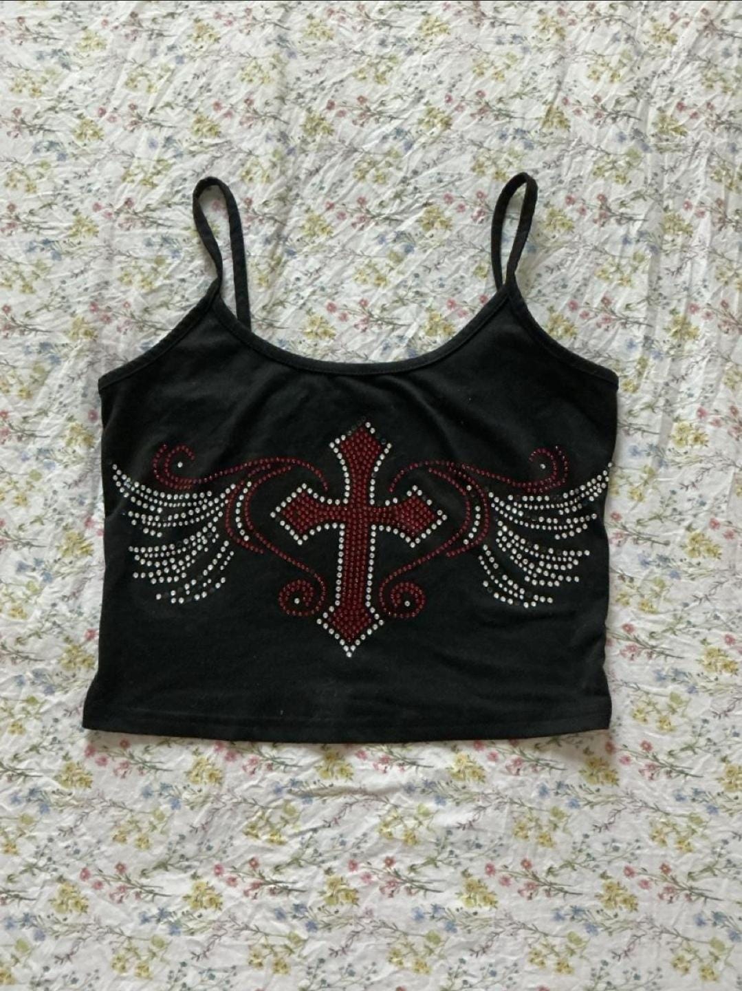 Rebel Soul Rhinestone Cross Camisole