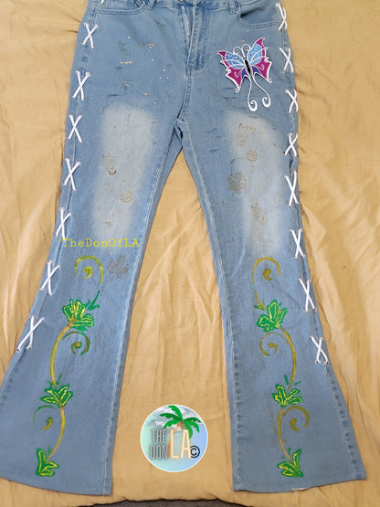 CaliGirl Laced flare jeans