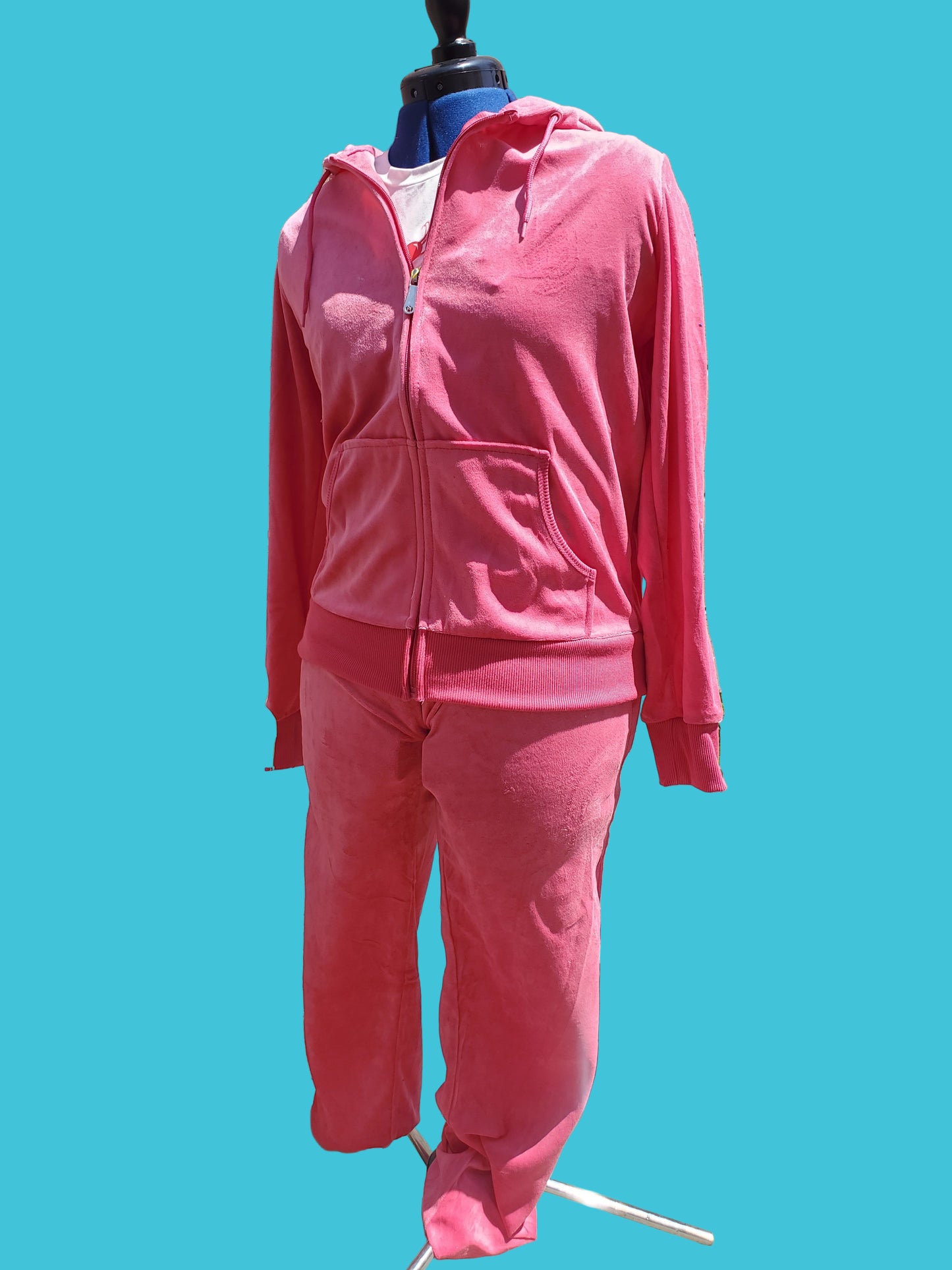 Going Out Velour Tracksuit | Starburst PINK