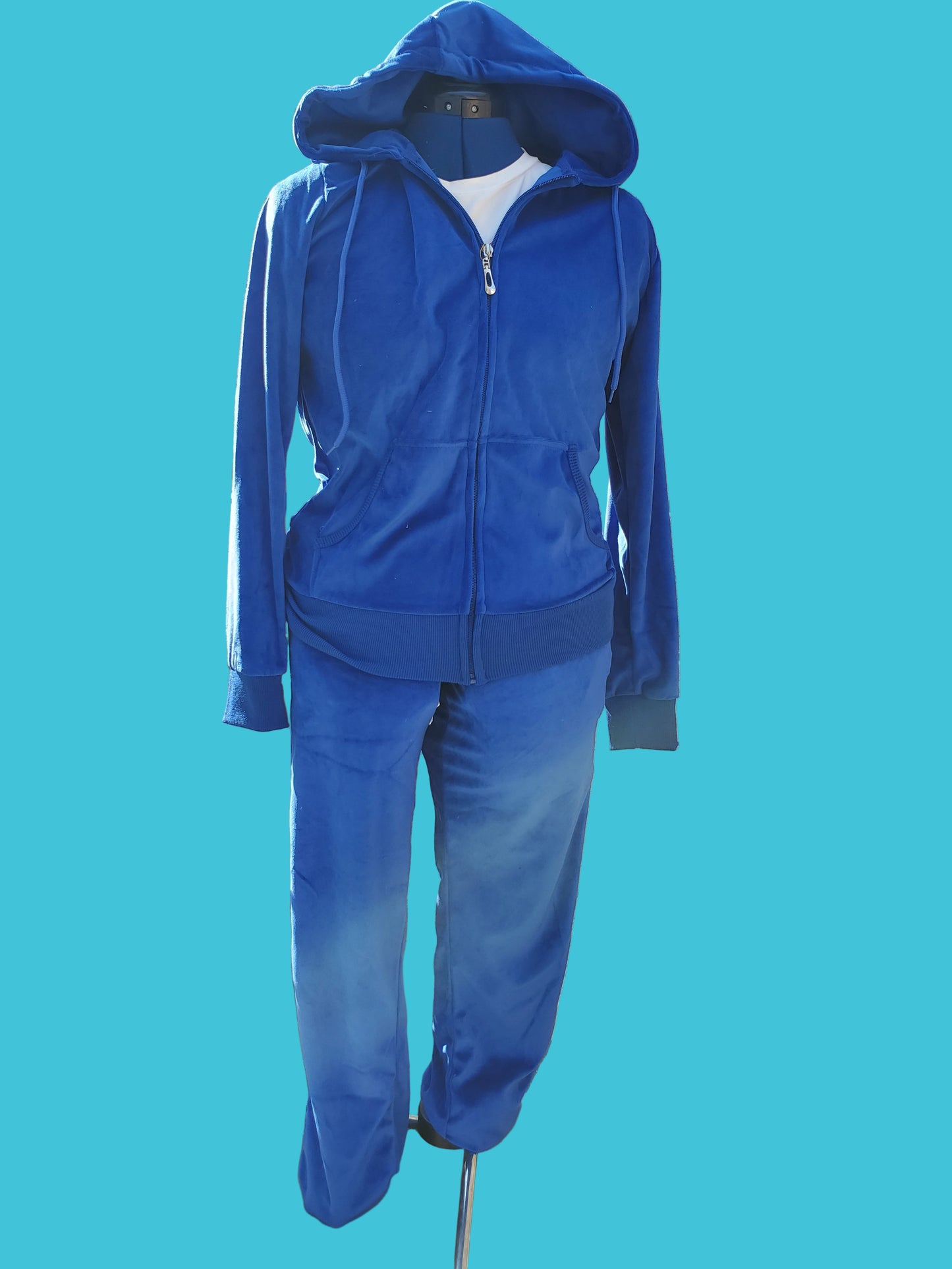Going Out Velour Tracksuit | Royal Blue