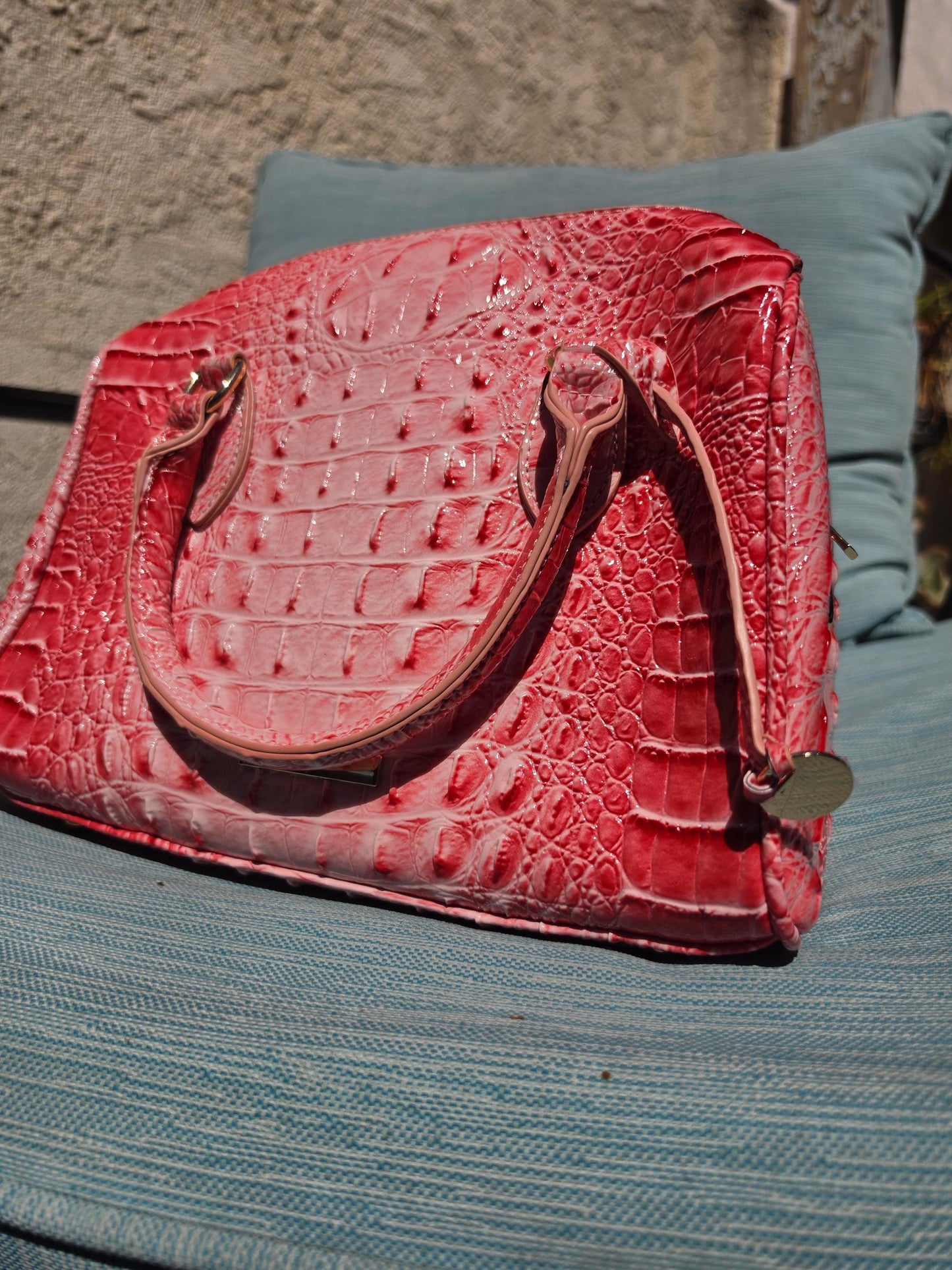 Embossed Crossbody Crocodile Bag | Pink | Luxury Texture | Daily Commute Bag