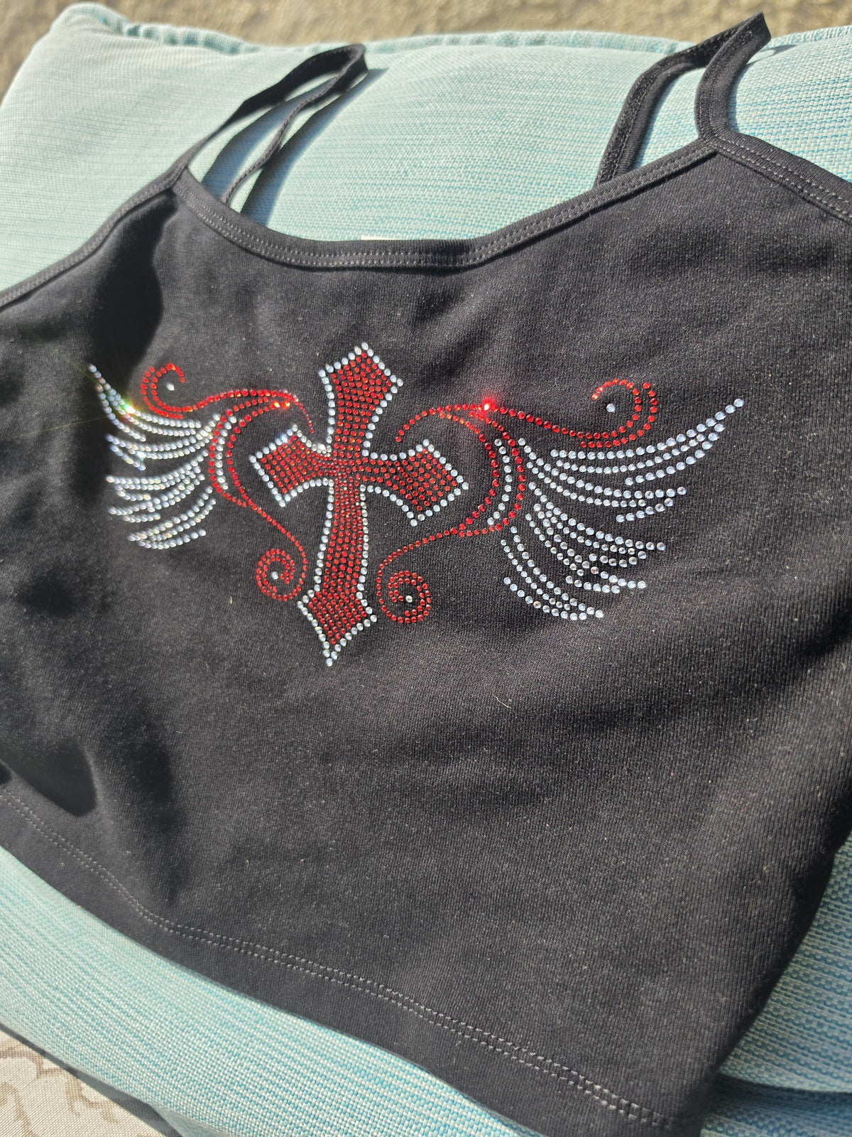 Rebel Soul Rhinestone Cross Camisole