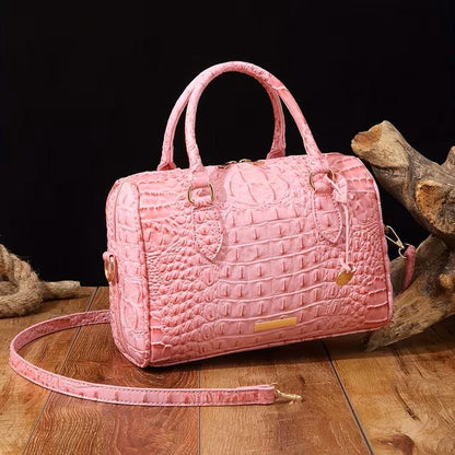 Embossed Crossbody Crocodile Bag | Pink | Luxury Texture | Daily Commute Bag