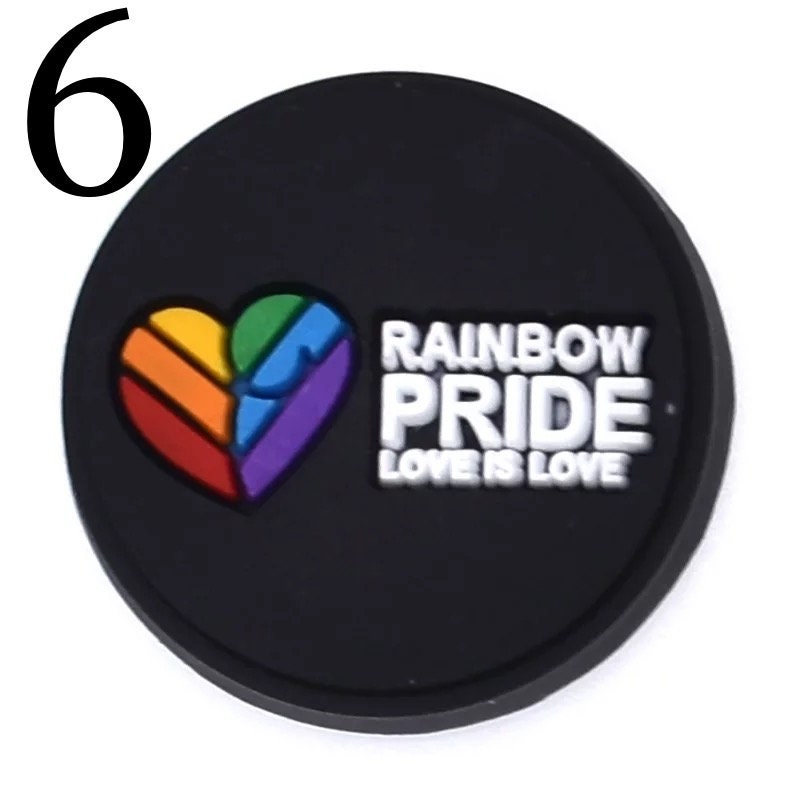 LGBTQ pride croc charms | Jibbitz | croc charms | love is love | pride