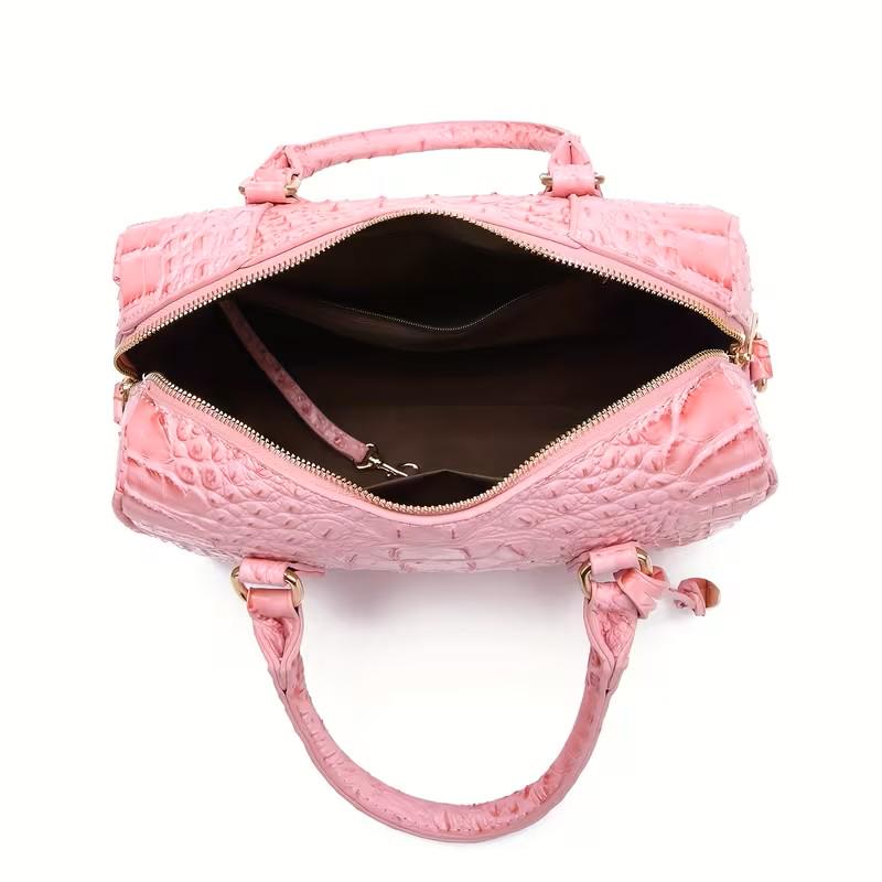 Embossed Crossbody Crocodile Bag | Pink | Luxury Texture | Daily Commute Bag