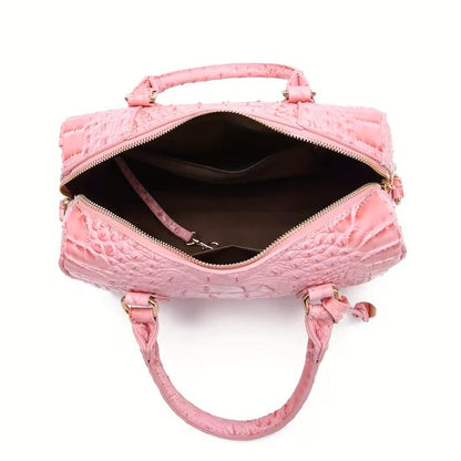 Embossed Crossbody Crocodile Bag | Pink | Luxury Texture | Daily Commute Bag