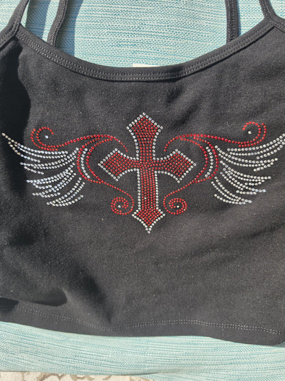 Rebel Soul Rhinestone Cross Camisole