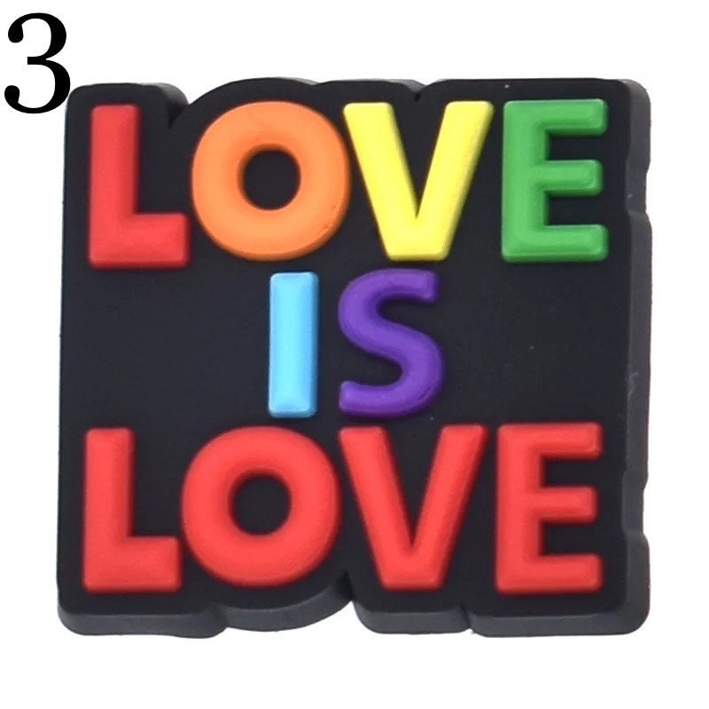 LGBTQ pride croc charms | Jibbitz | croc charms | love is love | pride