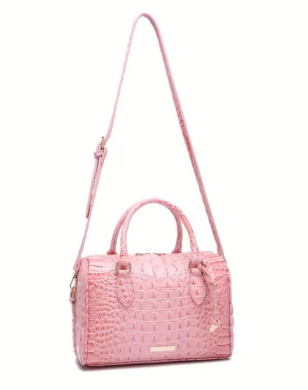 Embossed Crossbody Crocodile Bag | Pink | Luxury Texture | Daily Commute Bag