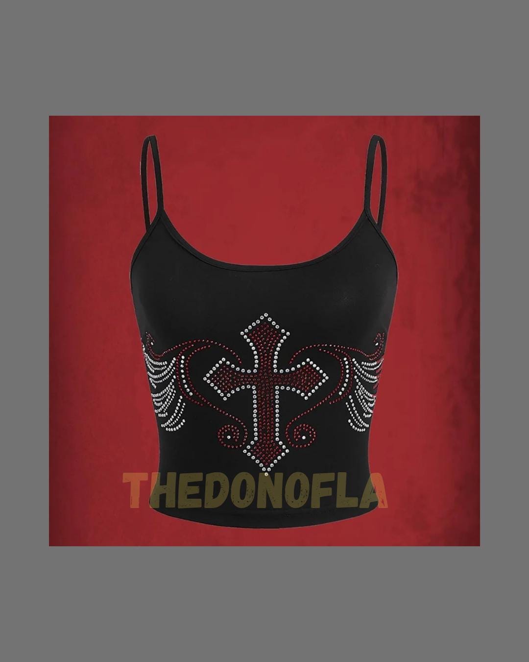 Rebel Soul Rhinestone Cross Camisole