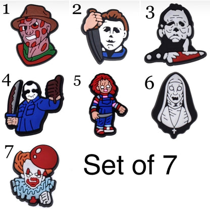 Halloween croc jibbitz | Horror | charms | chucky | clown | michael Myers | Freddy Krueger |shoe charms