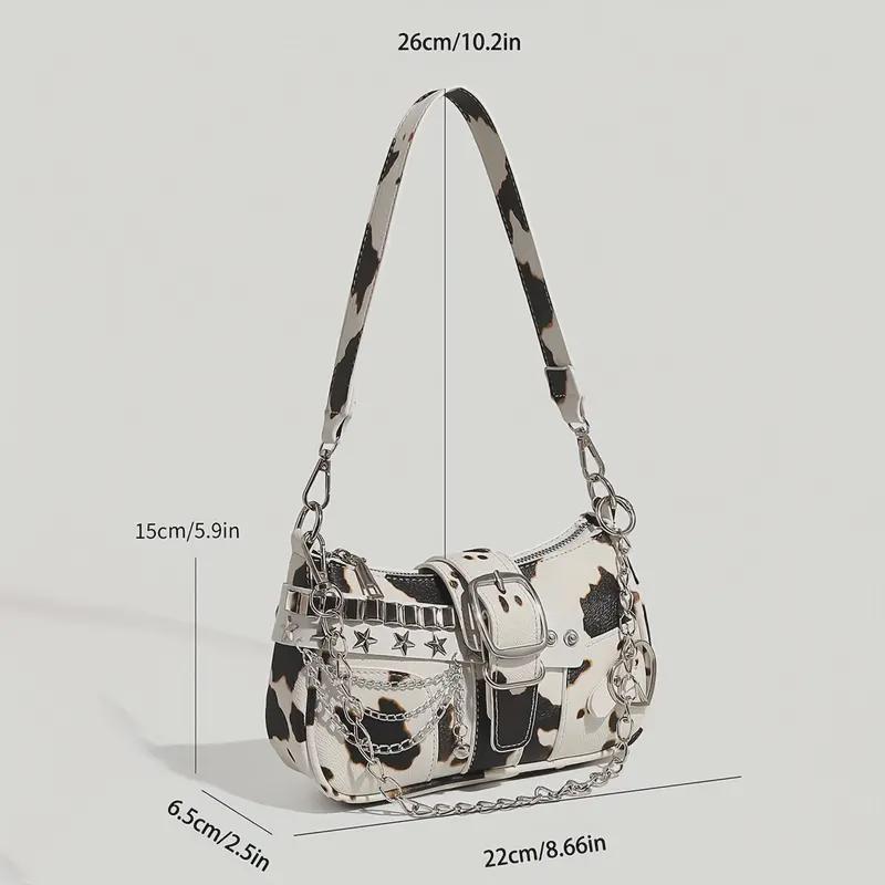Run The Town Vintage Clutch Bag - Cow Print