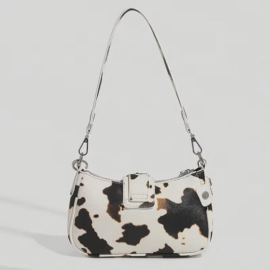 Run The Town Vintage Clutch Bag - Cow Print