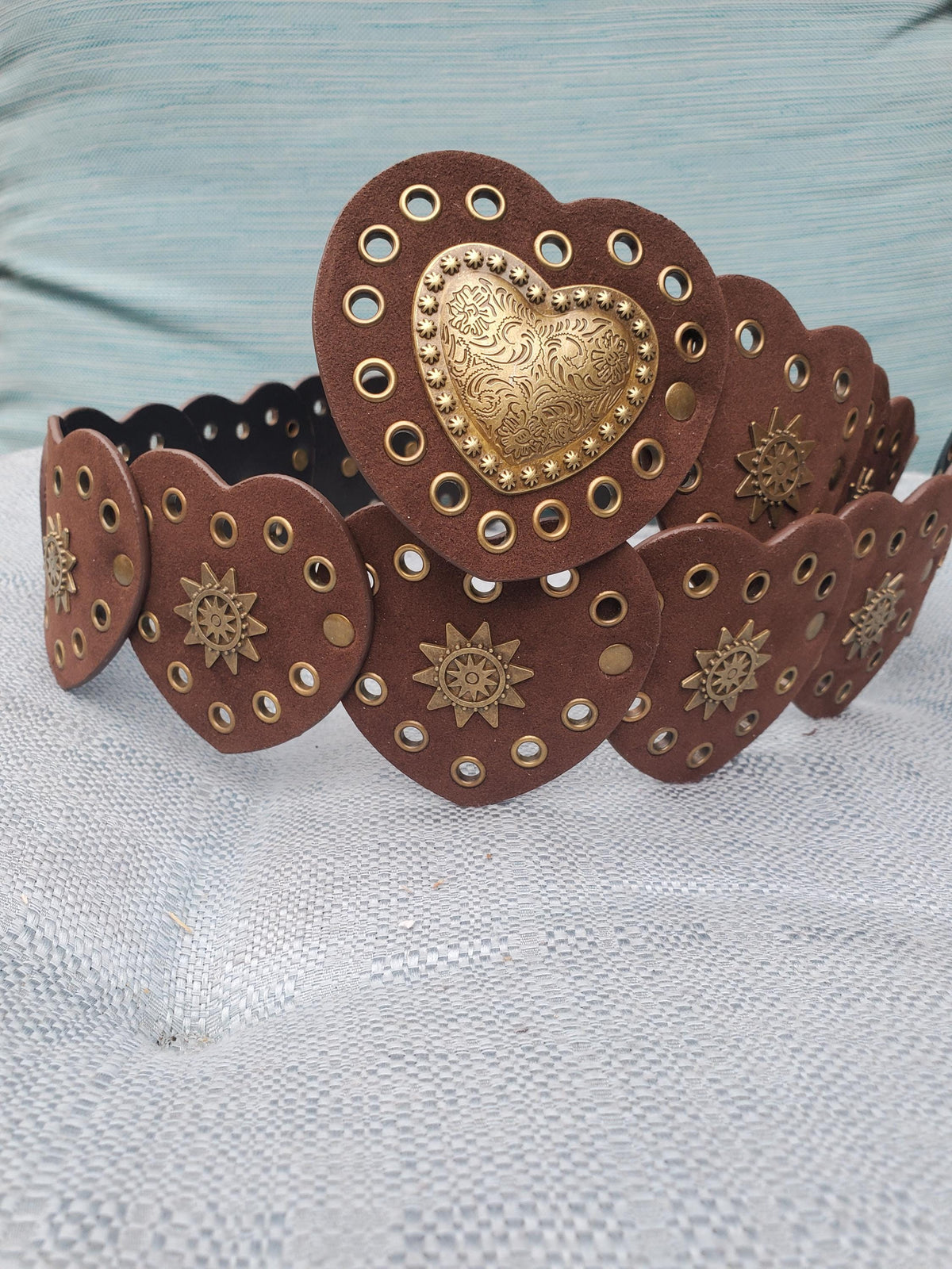 Heart Shaped Buckle Wide Y2K Waist Belt - BEIGE