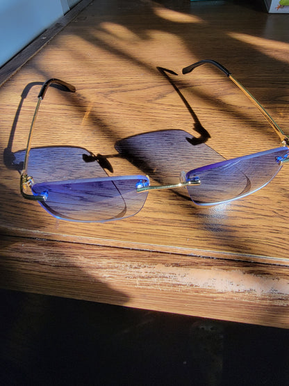 Tinted Frozen Azul Fashion Line Glasses