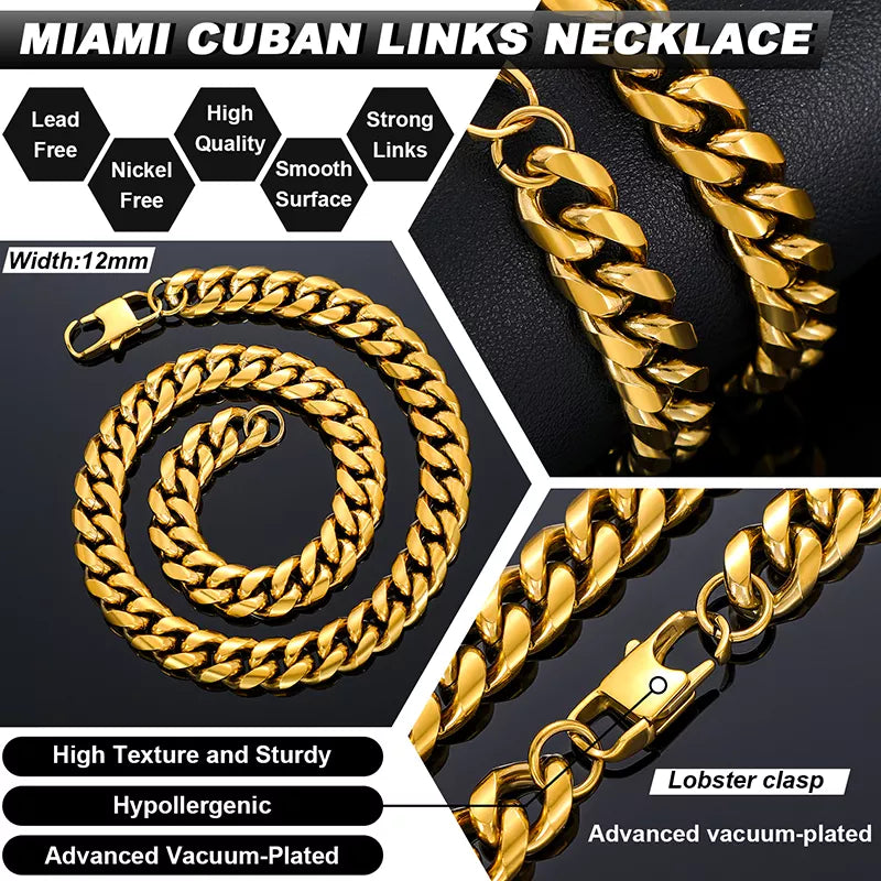 Icy Cuban Link Chain Fashion Jewelry